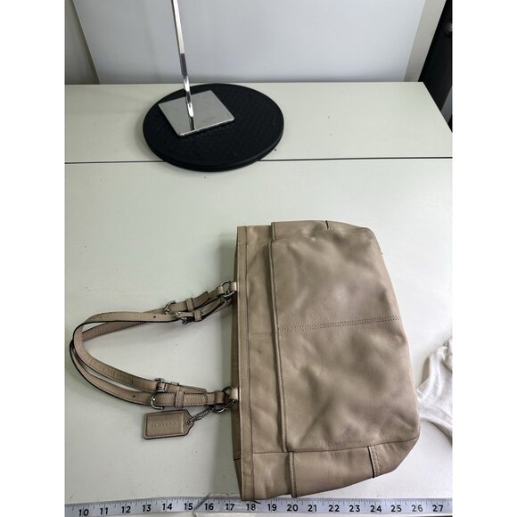 Coach F17721 Gallery Leather Shoulder Handbag Tote Purse Beige - Picture 14 of 16